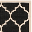 Safavieh Courtyard Polypropylene Small Rectangle Rug CY6914-266-4 in Black and Beige