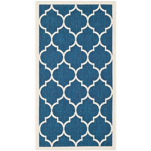 Safavieh Courtyard Polypropylene Accent Rug CY6914-268-2 in Navy and Beige