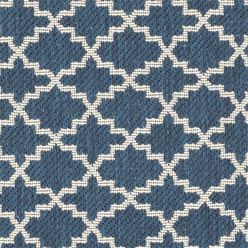 Safavieh Courtyard Polypropylene Small Rectangle Rug CY6919-268-4 in Navy and Beige
