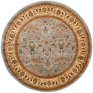 Safavieh Lyndhurst 5'-3&quot X 5'-3&quot Round Power Loomed Rug in Light Blue / Ivory