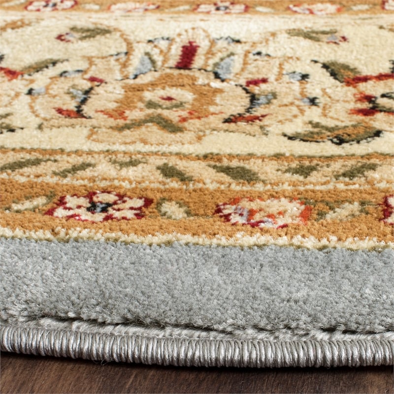 Safavieh Lyndhurst 8' X 8' Round Power Loomed Rug in Light Blue / Ivory