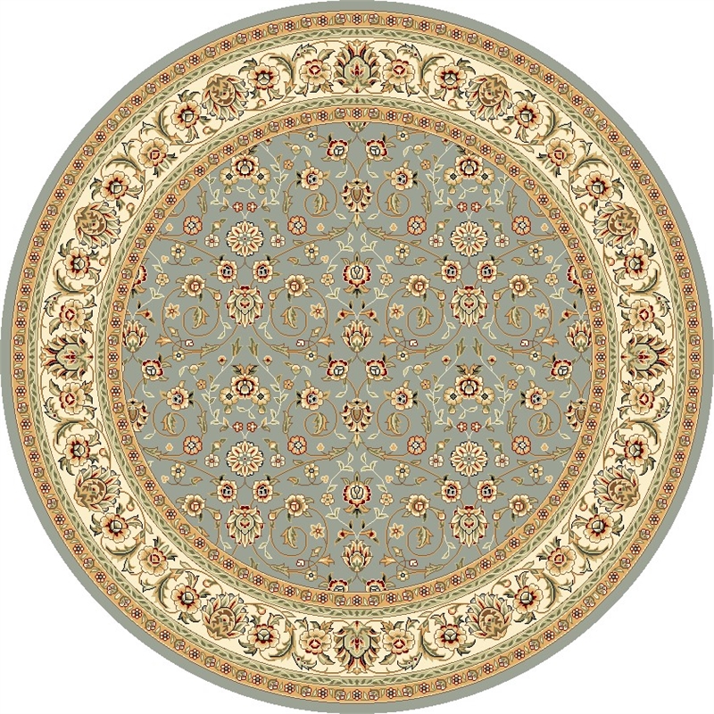Safavieh Lyndhurst 8' X 8' Round Power Loomed Rug in Light Blue / Ivory
