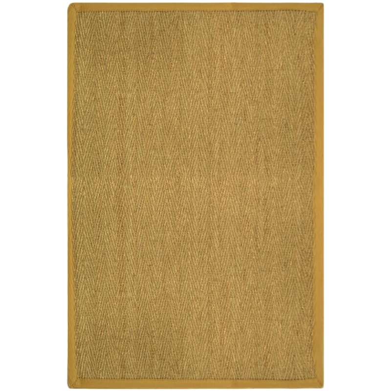 Safavieh Natural Fiber Sisal and Sea Grass Small Rectangle Rug NF115A-4 in Natural and Beige