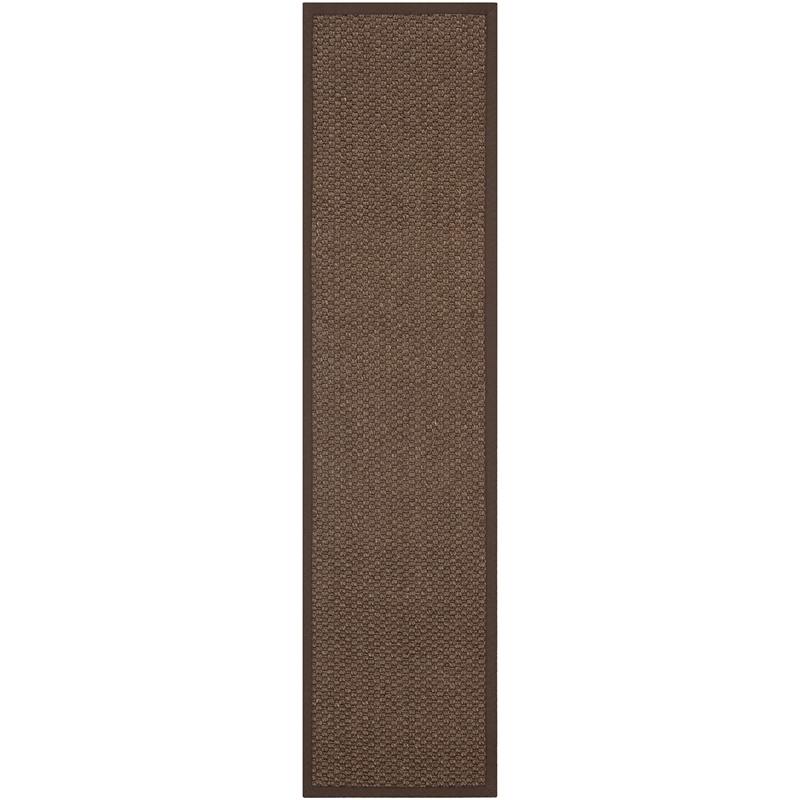 Safavieh Natural Fiber Sisal Runner Rug NF525D-28 in Chocolate