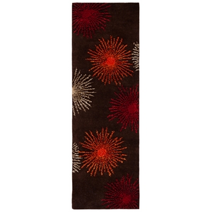 Safavieh Soho 2'-6&quot x 12'-0&quot Wool Hand Tufted Rug in Brown / Multi-Color