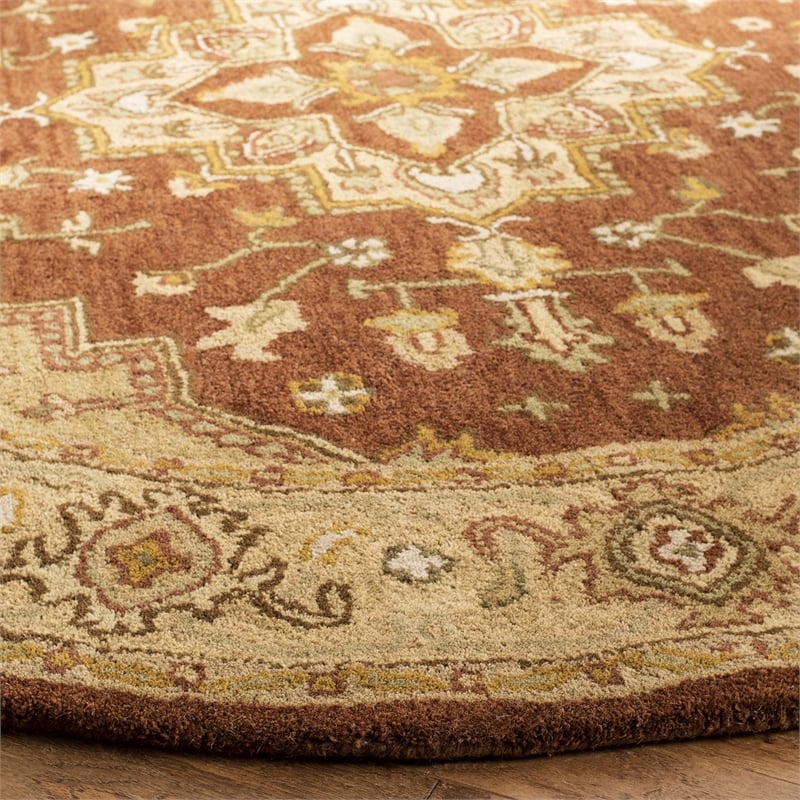 Safavieh Heritage Round Rug in Rust / Gold