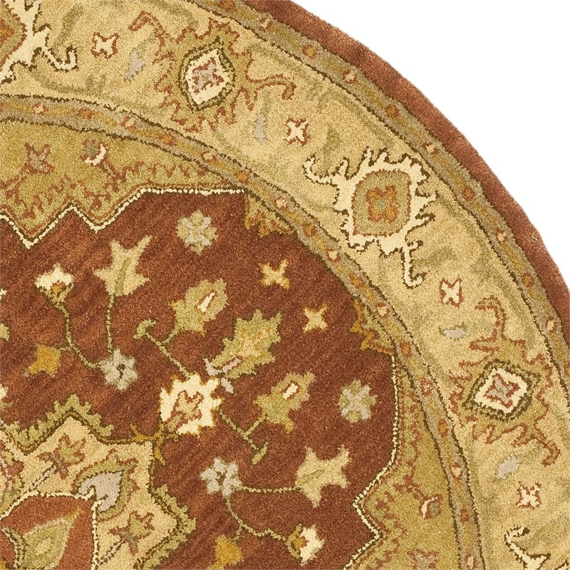 Safavieh Heritage Round Rug in Rust / Gold