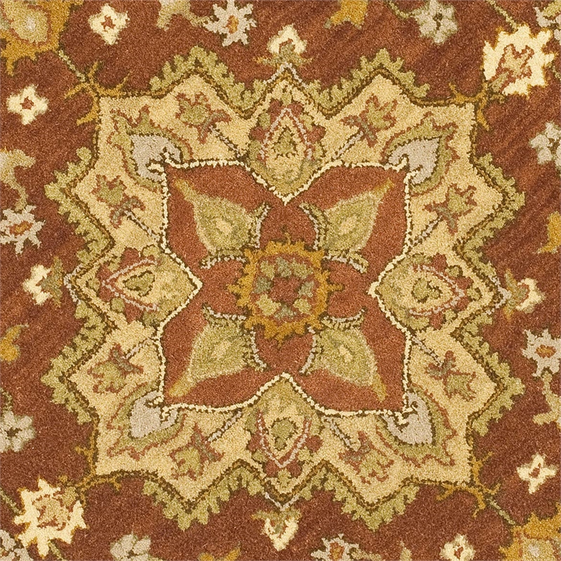 Safavieh Heritage Round Rug in Rust / Gold