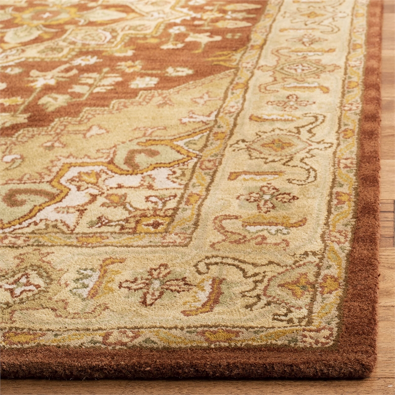 Safavieh Heritage Square Rug in Rust / Gold