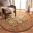 Safavieh Heritage Round Rug in Chocolate / Tangerine