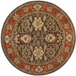 Safavieh Heritage Round Rug in Chocolate / Tangerine