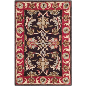 Safavieh Heritage 2'-0&quot x 3'-0&quot Wool Hand Tufted Rug in Chocolate / Red