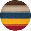 Safavieh Himalaya 6' X 6' Round Wool Hand Loomed Rug in Orange / Multi-Color