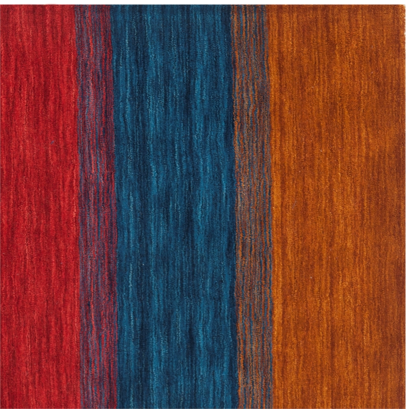 Safavieh Himalaya 6' X 6' Square Wool Hand Loomed Rug in Orange / Multi-Color
