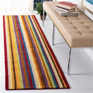 Safavieh Himalaya 2'-3&quot X 8' Wool Hand Loomed Rug In Red