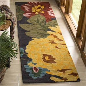 Safavieh Jardin Runner Rug in Black / Multi