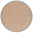 Safavieh Natural Fiber Round Rug in Natural / Light Blue
