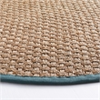 Safavieh Natural Fiber Round Rug in Natural / Light Blue