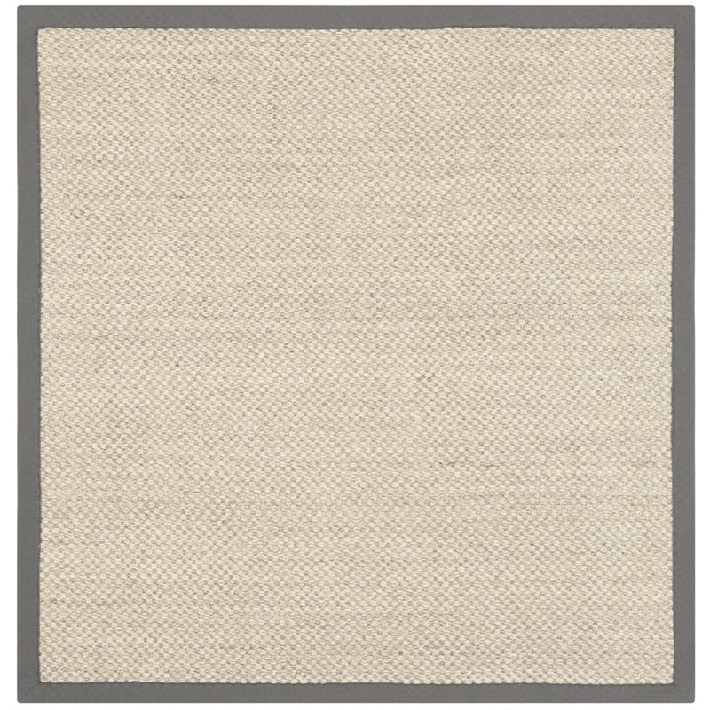 Safavieh Natural Fiber Square Rug in Marble / Grey