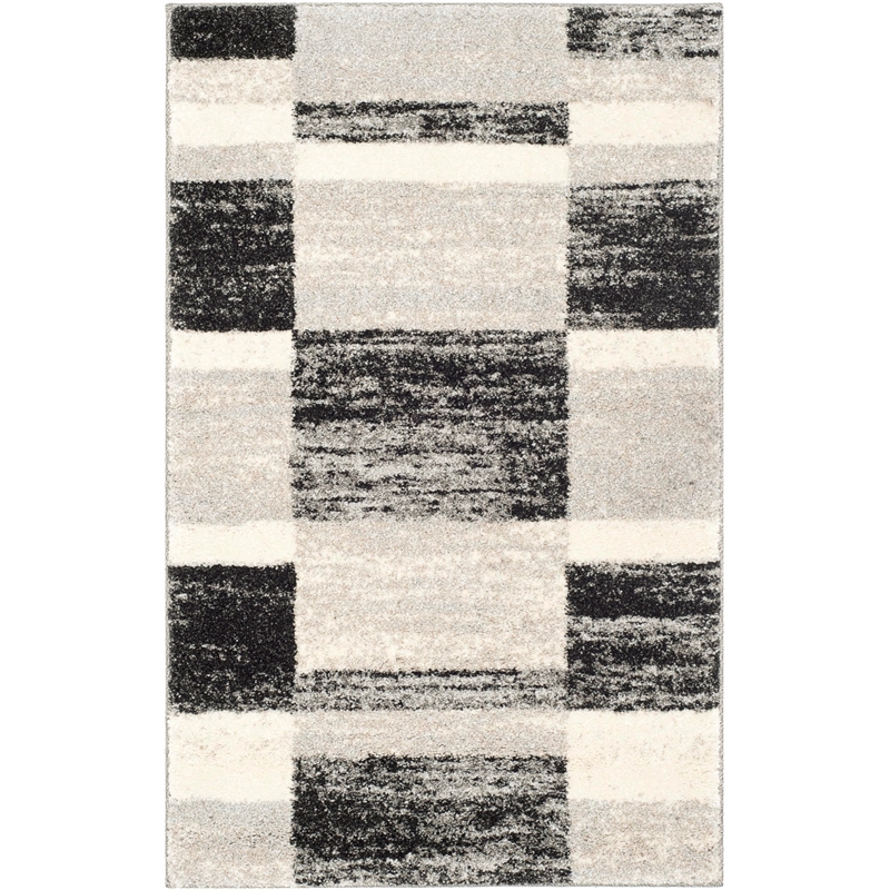 Safavieh Retro Runner Rug in Black / Light Grey