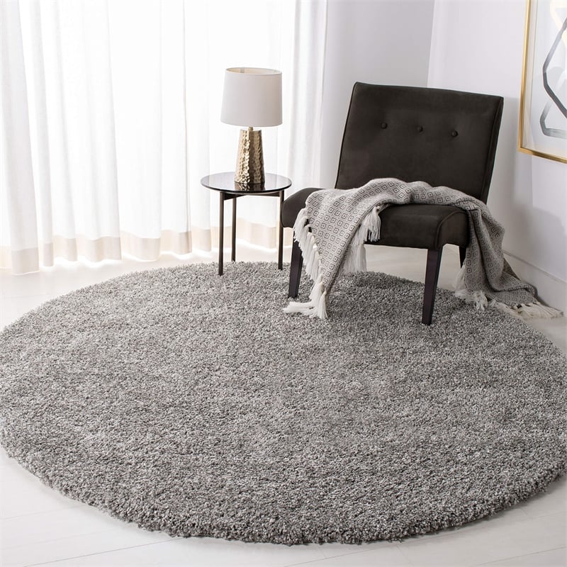 Safavieh California Shag Round Rug in Silver