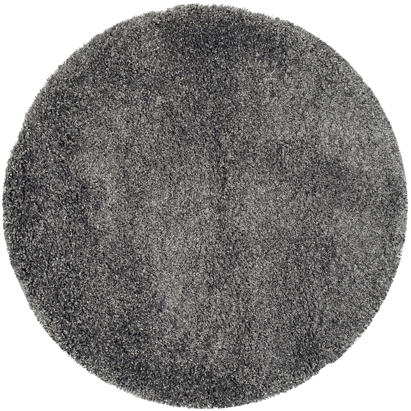 Safavieh California Shag Round Rug in Dark Grey