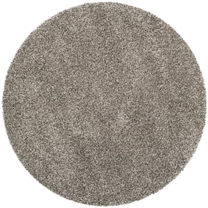 Safavieh Milan Shag Round Rug in Grey