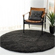 Safavieh Milan Shag Round Rug in Dark Grey