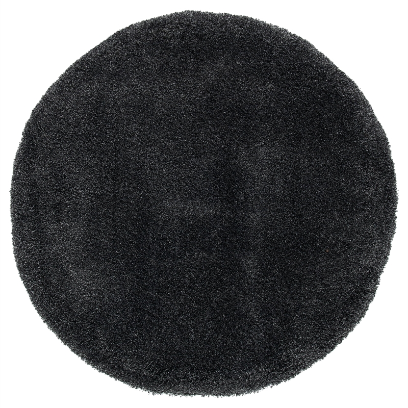 Safavieh Milan Shag Round Rug in Dark Grey