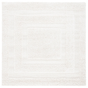 Safavieh Florida Shag 6'-7&quot x 6'-7&quot  Square Power Loomed Rug in Cream/Cream