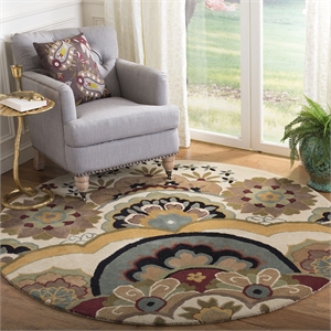 Safavieh Soho Round Rug in Ivory / Multi