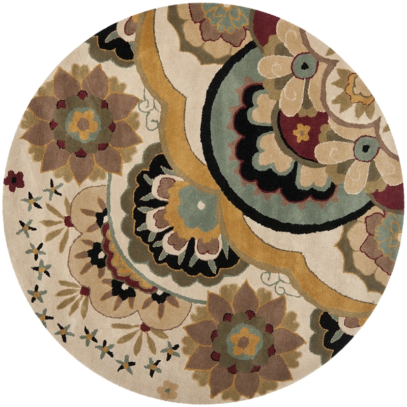 Safavieh Soho Round Rug in Ivory / Multi