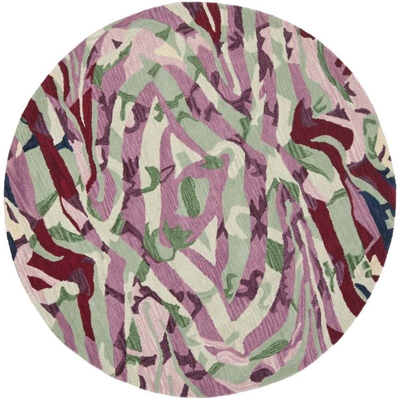 Safavieh Soho Round Rug in Rose / Multi