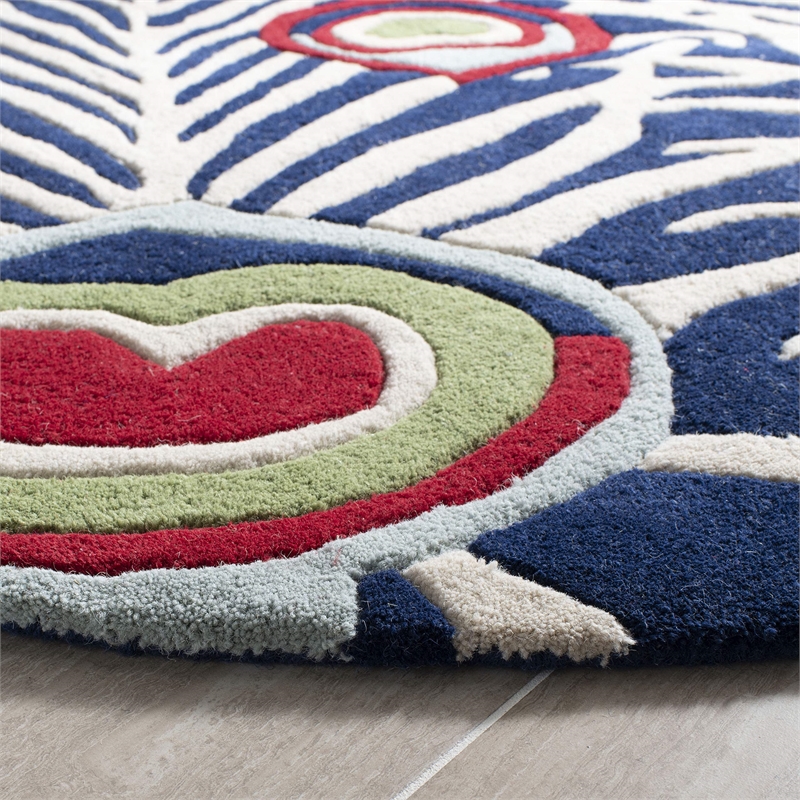 Safavieh Soho Round Rug in Blue / Ivory
