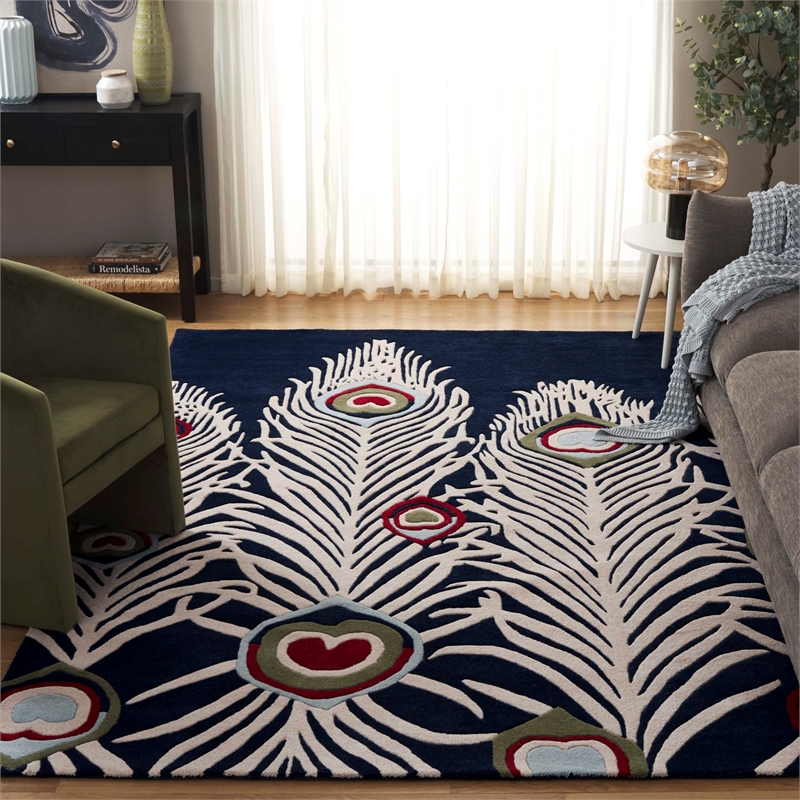 Safavieh Soho Square Rug in Blue / Ivory