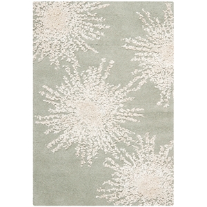 Safavieh Soho 2'-0&quot x 3'-0&quot Wool and Viscose Hand Tufted Rug in Gray / Ivory