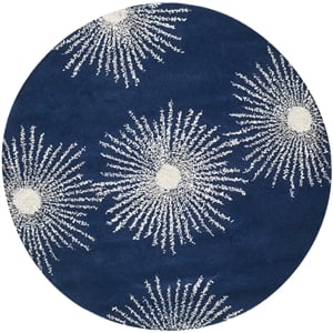 Safavieh Soho Round Rug in Dark Blue / Ivory