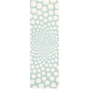 Safavieh Soho 2'-6&quot x 6'-0&quot Wool and Viscose Hand Tufted Rug in Blue / Ivory