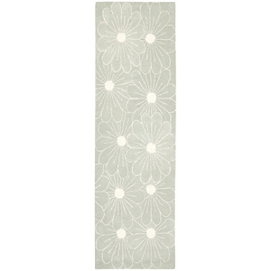 Safavieh Soho 2'-6&quot x 8'-0&quot Wool and Viscose Hand Tufted Rug in Blue / Ivory