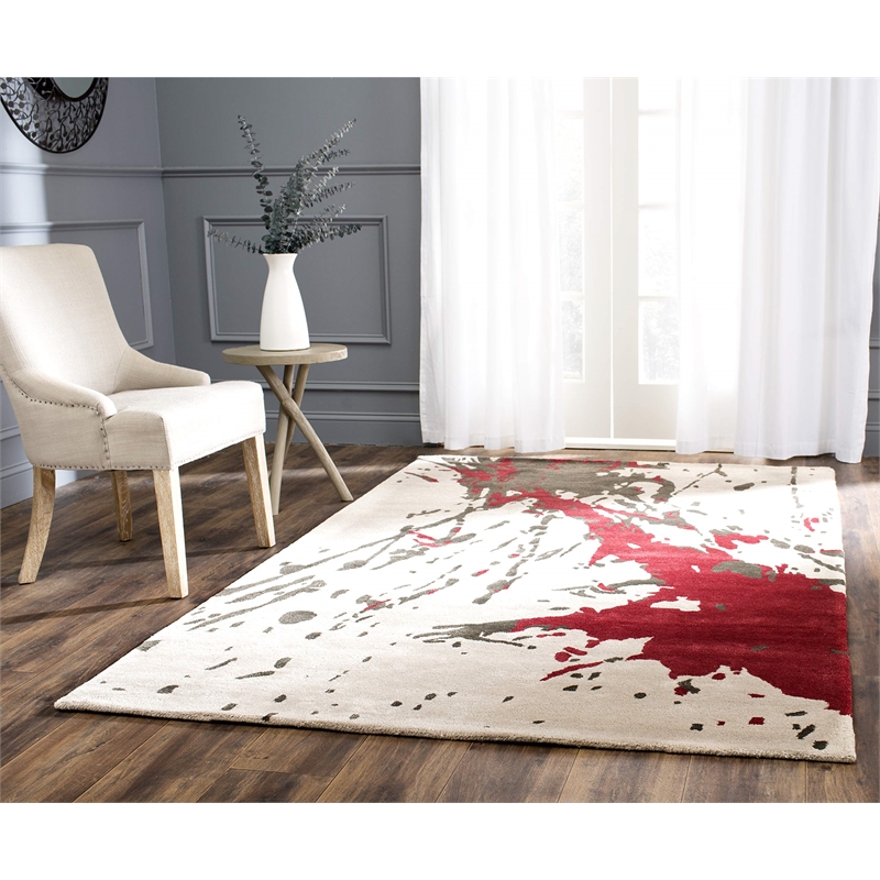 Safavieh Soho Square Rug in Grey / Orange