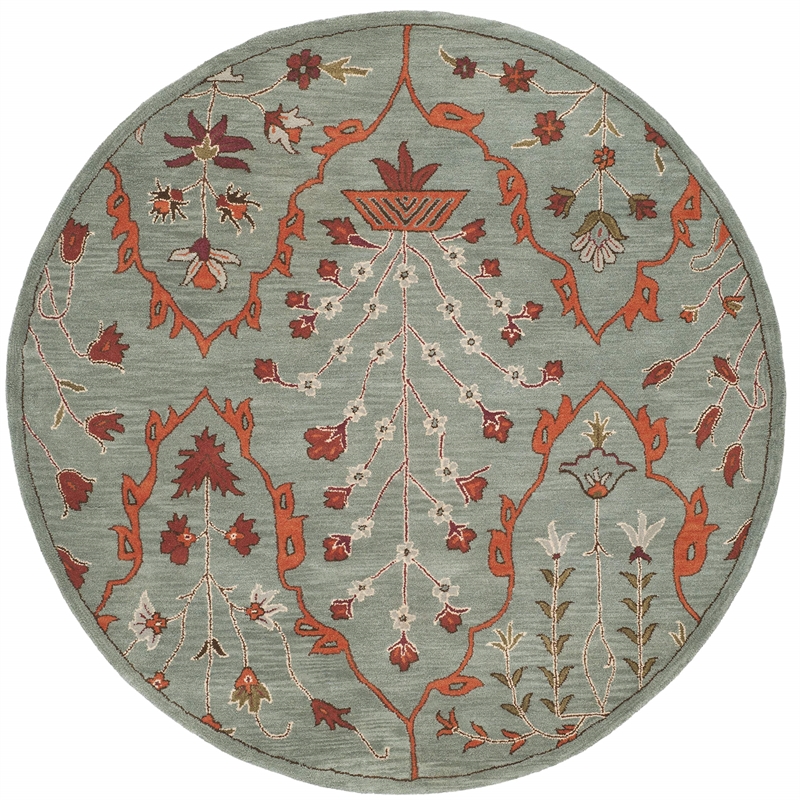 Safavieh Wyndham Round Rug in Blue / Rust