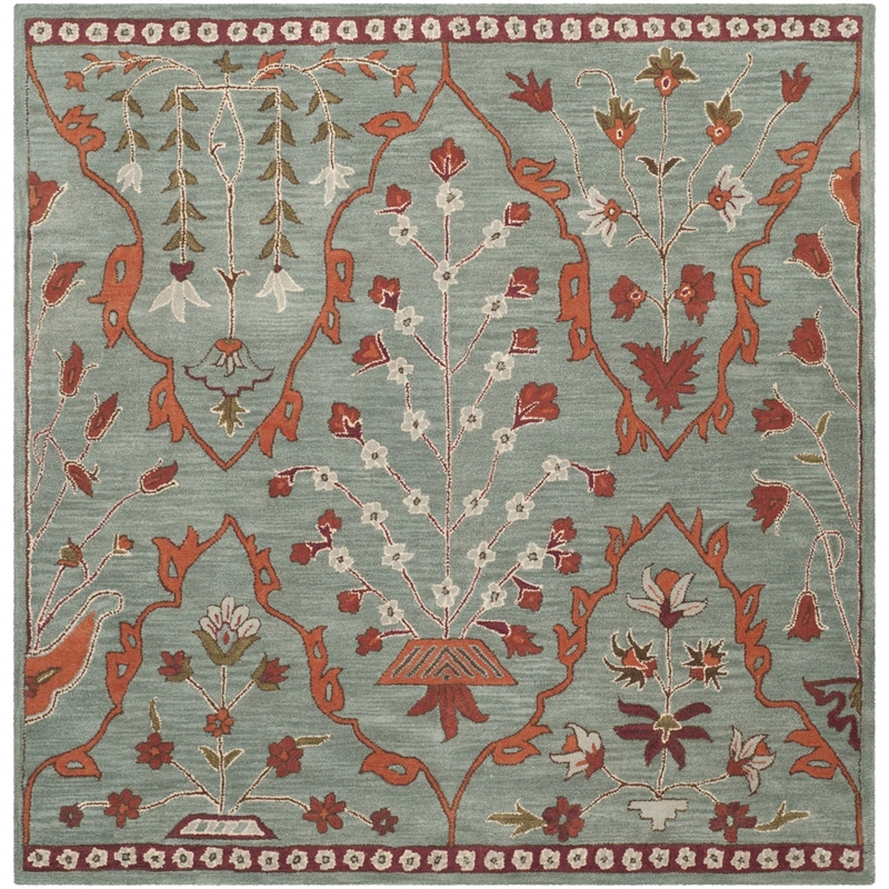Safavieh Wyndham Square Rug in Blue / Rust