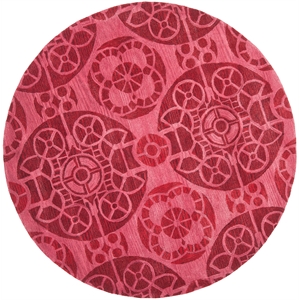 Safavieh Wyndham 7'-0&quot X 7'-0&quot Round Wool Hand Tufted Rug In Red