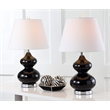 Safavieh Eva Double Gourd Glass Lamp (Set Of 2) in Black