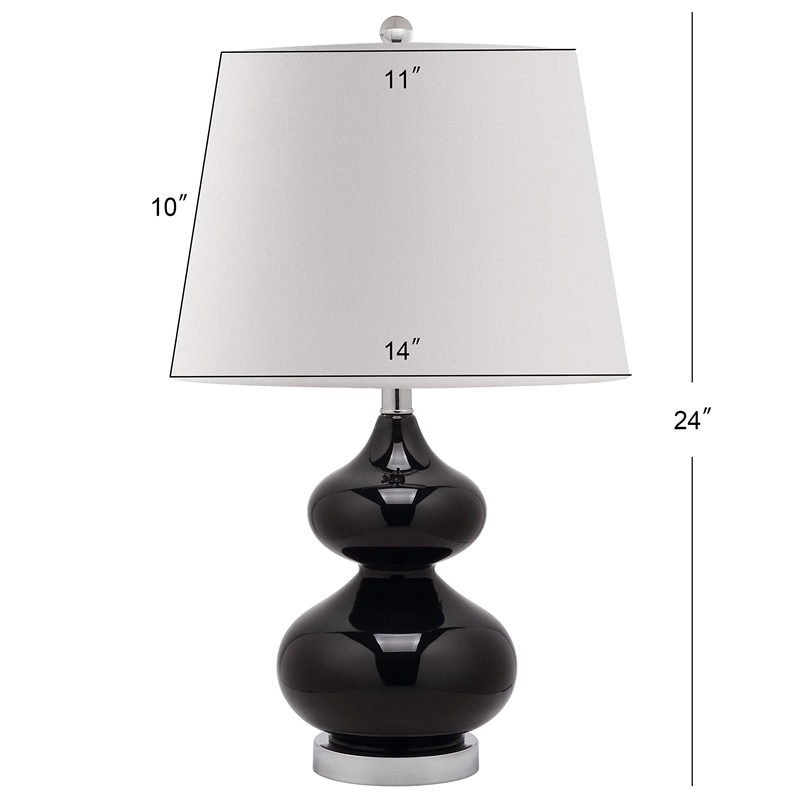 Safavieh Eva Double Gourd Glass Lamp (Set Of 2) in Black