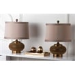 Safavieh Aubrey Beaded Table Lamps with Silk Chestnut Shade