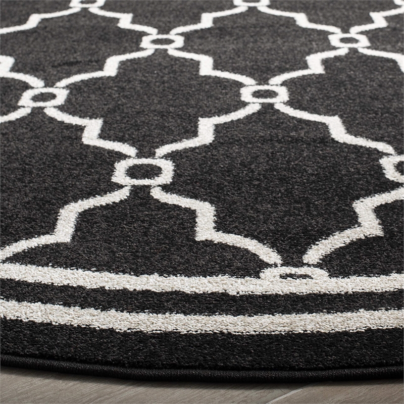 Safavieh Amherst Anthracite Indoor Outdoor Rug - Round 7'