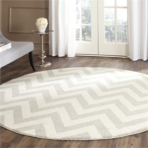 Safavieh Amherst Light Grey Indoor Outdoor Rug - Round 5'