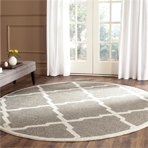 Safavieh Amherst Dark Grey Indoor Outdoor Rug - Round 5'