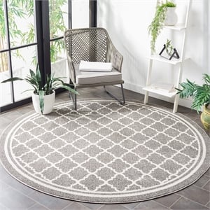 Safavieh Amherst Dark Grey Indoor Outdoor Rug - Round 5'
